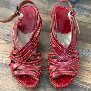 Josef Seibel Red leather Strappy Sandals